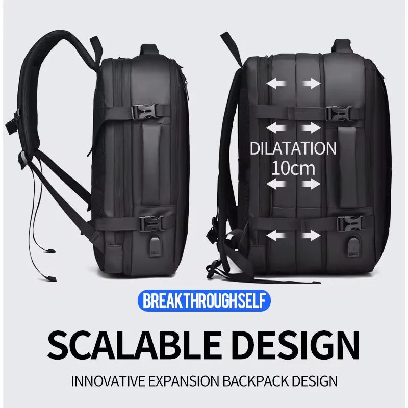 16 Inch Large-capacity Men's High-end Backpack Computer Bag High-end Business Bag Expandable Backpack Witch USB