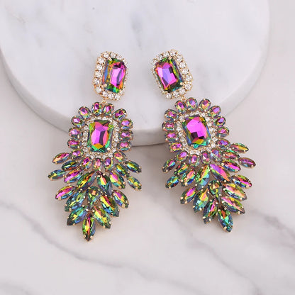 New Crystal Dangle Earrings For Women Rhinestone Earrings Weddings Ladies Party Fashion Jewelry Accessories Wholesale Gifts