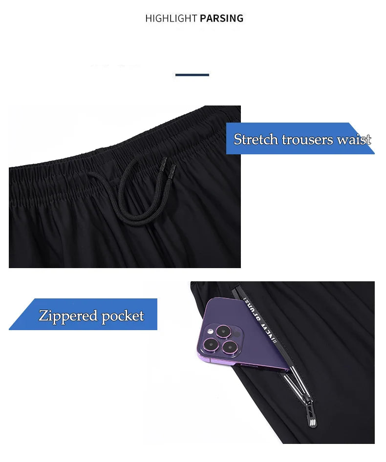 Summer Shorts Gym Fitness Men Plus Size Casual Shorts 6XL 7XL 8XL Big Size Shorts Men Ice Silk Stretchy Beach Shorts Breathable