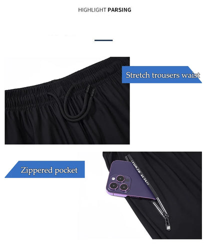 Summer Shorts Gym Fitness Men Plus Size Casual Shorts 6XL 7XL 8XL Big Size Shorts Men Ice Silk Stretchy Beach Shorts Breathable