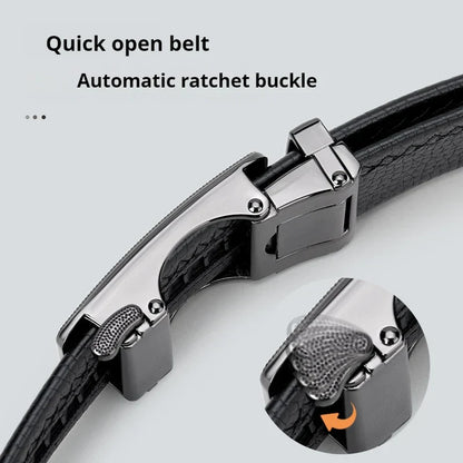 Fashion Designer Automatic Buckle Belt For Men Business & casuals Belt Men's Genuine Leather Belt Adjustable ratchet belt Men