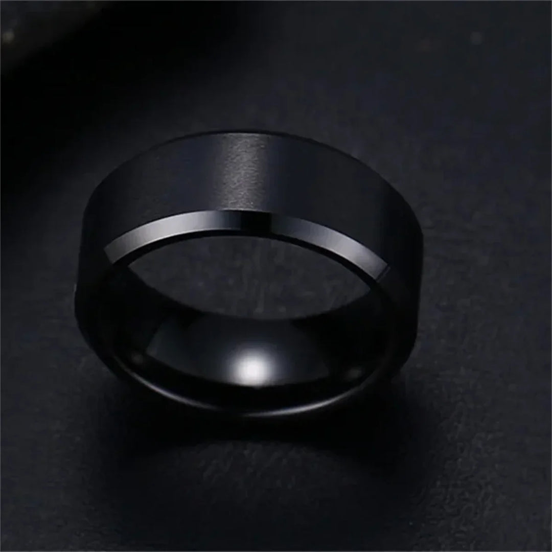 Jewelry Ring for Women Stainless Steel Black Rings Wedding Engagement