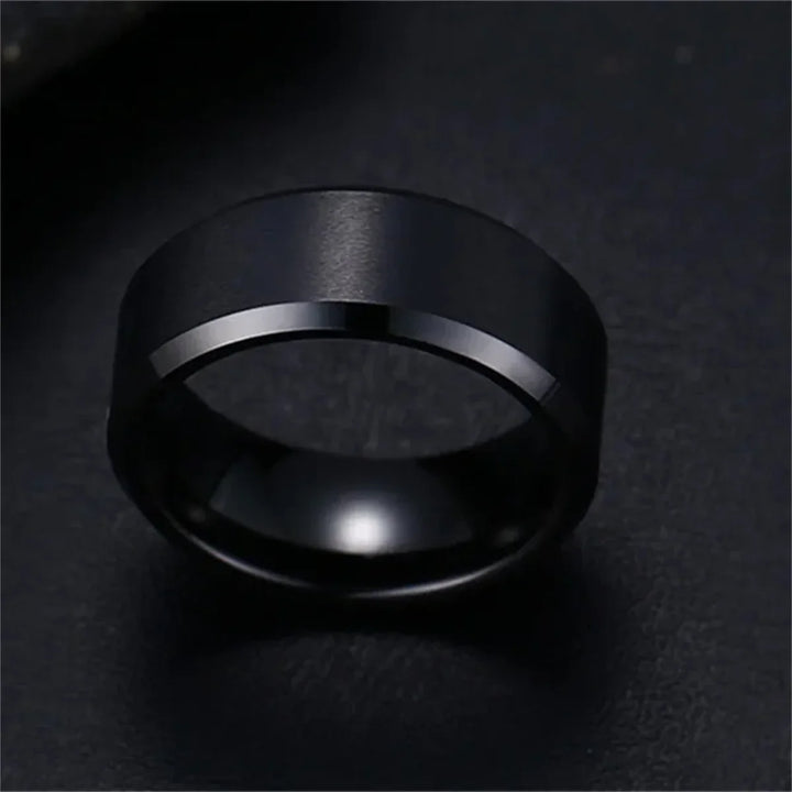 Jewelry Ring for Women Stainless Steel Black Rings Wedding Engagement