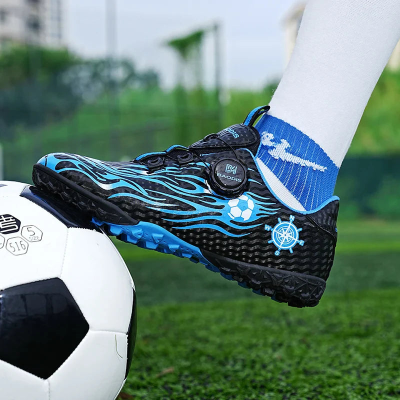 Kids Turf Soccer Cleats Children Football Shoes Breathable Lightweight Training Sneakers Non-Slip Athletic Sport Boots Boys Girl