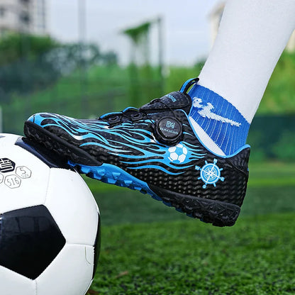 Kids Turf Soccer Cleats Children Football Shoes Breathable Lightweight Training Sneakers Non-Slip Athletic Sport Boots Boys Girl