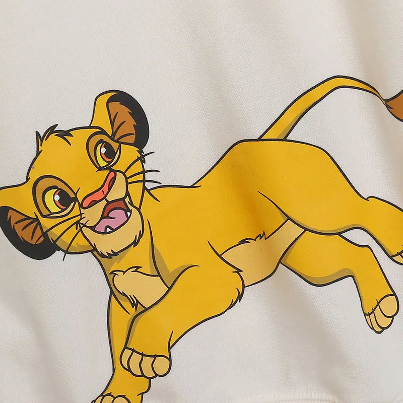 Embroidery Sweatshirt The Lion King Simba Nala Cartoon Jumper O Neck Long Sleeve Women Casual Pullover Top