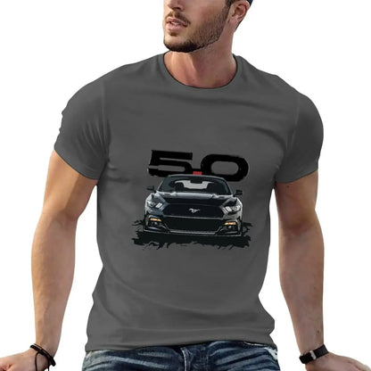 Black Mustang S550 T-Shirt for a boy hippie clothes vintage plain t shirts men