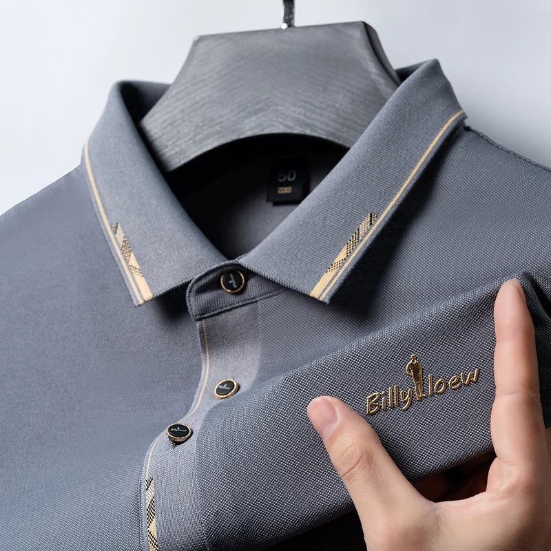 High End Brand 2024 Men's Summer New Luxury Printed Polo Shirt Trend Casual Breathable Versatile Lapel T-shirt Men's Clothing