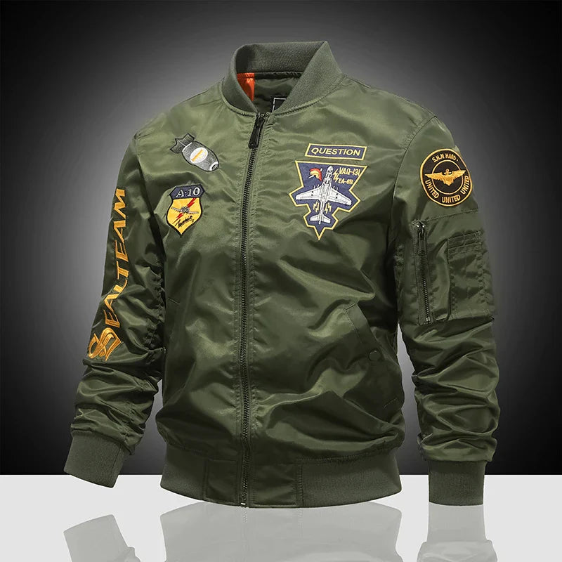 American overalls pilot jacket Men's autumn and winter thickened Baseball uniform Trendy coat Men's military fan jacket Men