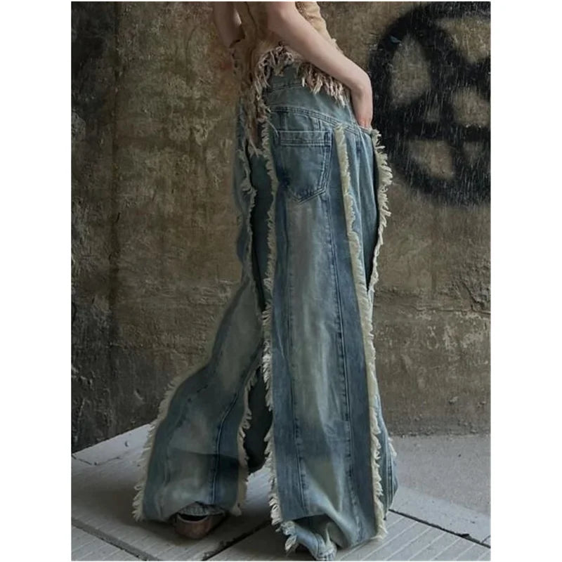 Womens Jeans High Waist Vintage Straight Baggy Pants