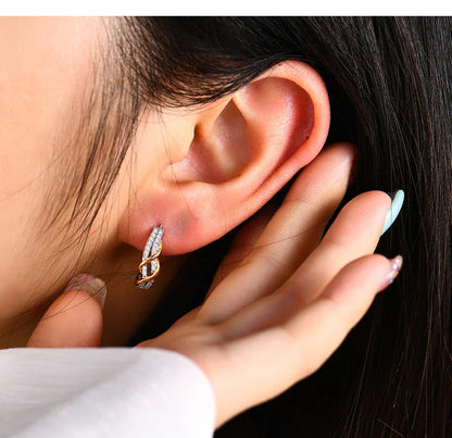 New Classic Moissanite Earrings 925 Steling Silver Yellow Plated Passed the Daimond Test Stud Earrings for Women Party