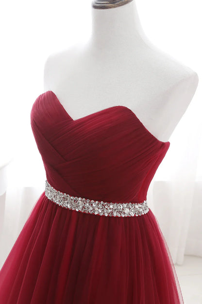 Vestidos de Noite de Tule Azul Royal com Renda, Cristais e Lantejoulas para Festa Formal de Noiva, Sexy, sem Mangas, Vestido de Baile, Branco, Borgonha