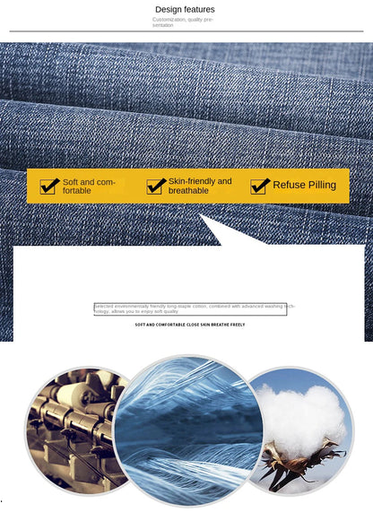 New Autumn and Winter  Plus Size 40 42 44 Men Straight Loose Jeans Business Fashion Denim Stretch Pants Male Brand Trousers