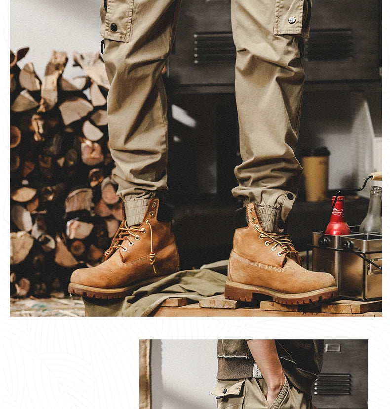 Autumn Men's Cargo Pants New Multi-Pocket Tactical Casual Pants Straight Leg Fashion Tactical Trousers Elastic Waist Cargo Pants