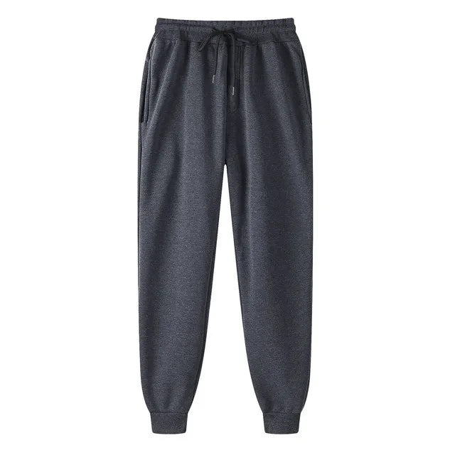 Autumn and winter Men Warm Casual Pants Fitness Sportswear Tracksuit Bottoms    Trousers Black Gyms Jogger Pants