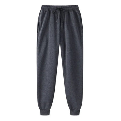 Autumn and winter Men Warm Casual Pants Fitness Sportswear Tracksuit Bottoms    Trousers Black Gyms Jogger Pants