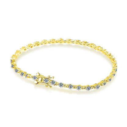 3mm D VVS1 Moissanite Tennis Bracelet Solid s925 Sterling Silver Plated 18k White Gold with GRA Bracelets for Women Man