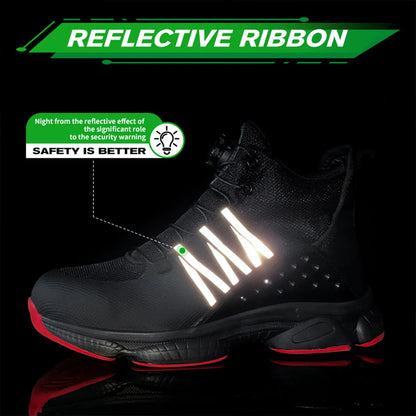 Rotating Button Steel Toe Shoes for Men Lightweight Anti-smash Steel Toe Indestructible Work Boots Construction Safety Shoes