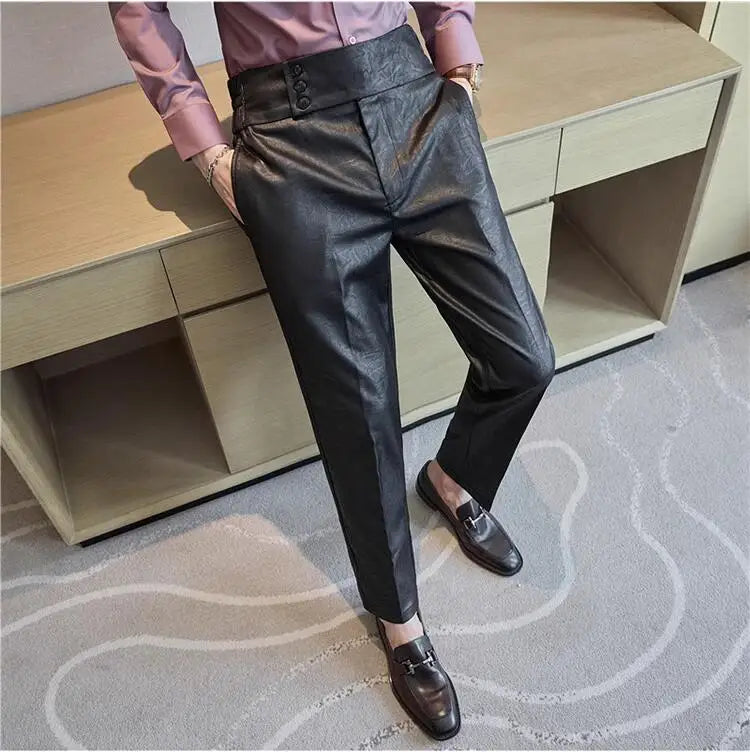 Men Boutique Bright Jacquard Suits Pants Male Formal Wear Trousers Quality Men Business Casual Pants High Waisted Suit Trousers