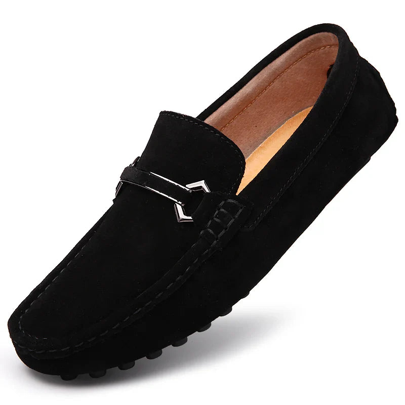 Genuine Leather Men Casual Shoes High Quality Suede Slip on Man Loafers Flats Soft Non Slip Mens Driving Shoes Size 38-46