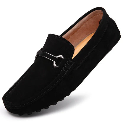 Genuine Leather Men Casual Shoes High Quality Suede Slip on Man Loafers Flats Soft Non Slip Mens Driving Shoes Size 38-46
