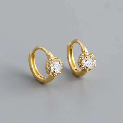 925 Sterling Silver Luxury Shiny Zircon Huggies Hoop Earrings for Women Fashion Elegant Charms Wedding Party Jewelry Gift