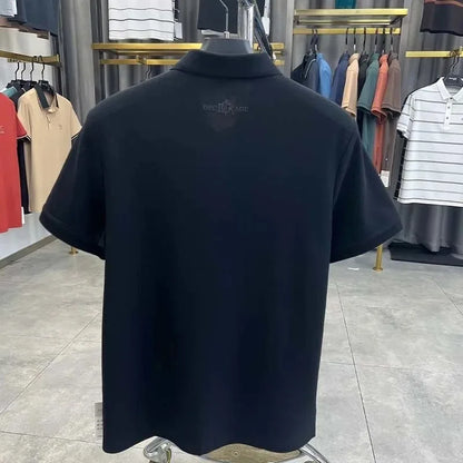 Designer brand 100%cotton short sleeve polo shirt summer trend letter embossed lapel top casual golf T-shirt business men's wear