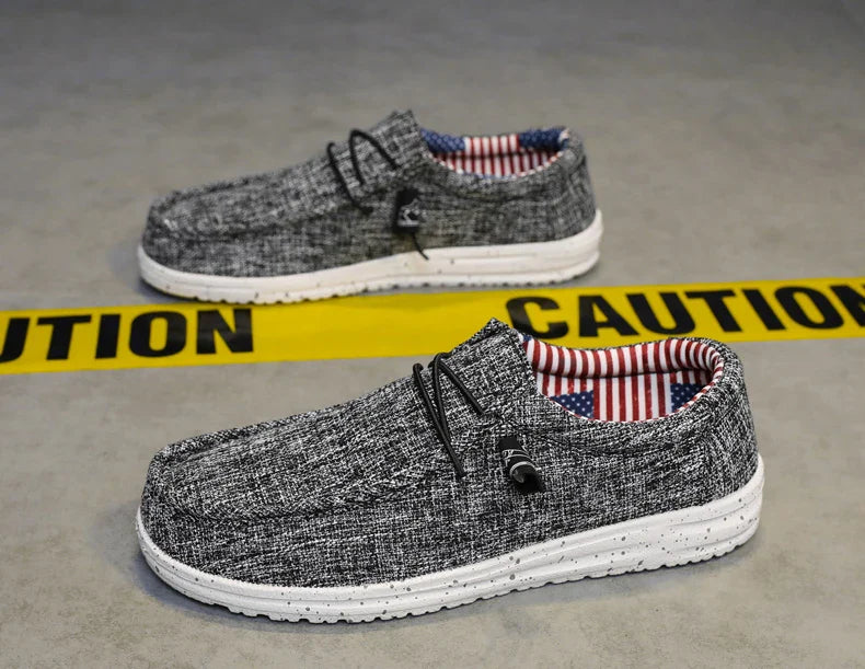 Men Casual Canvas Shoes Mens Loafers Breathable Slip on Flats Male Vulcanized Shoes Driving Shoes Plus Size 47 Walking Sneakers