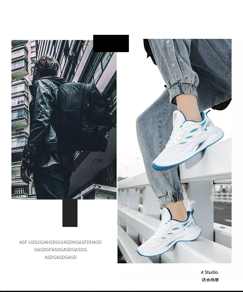 Men's Breathable Sports Shoes Spring New Mesh Casual Fashion Versatile Trendy Men's Shoes Summer Running Shoes Suitable for Outdoor Sports