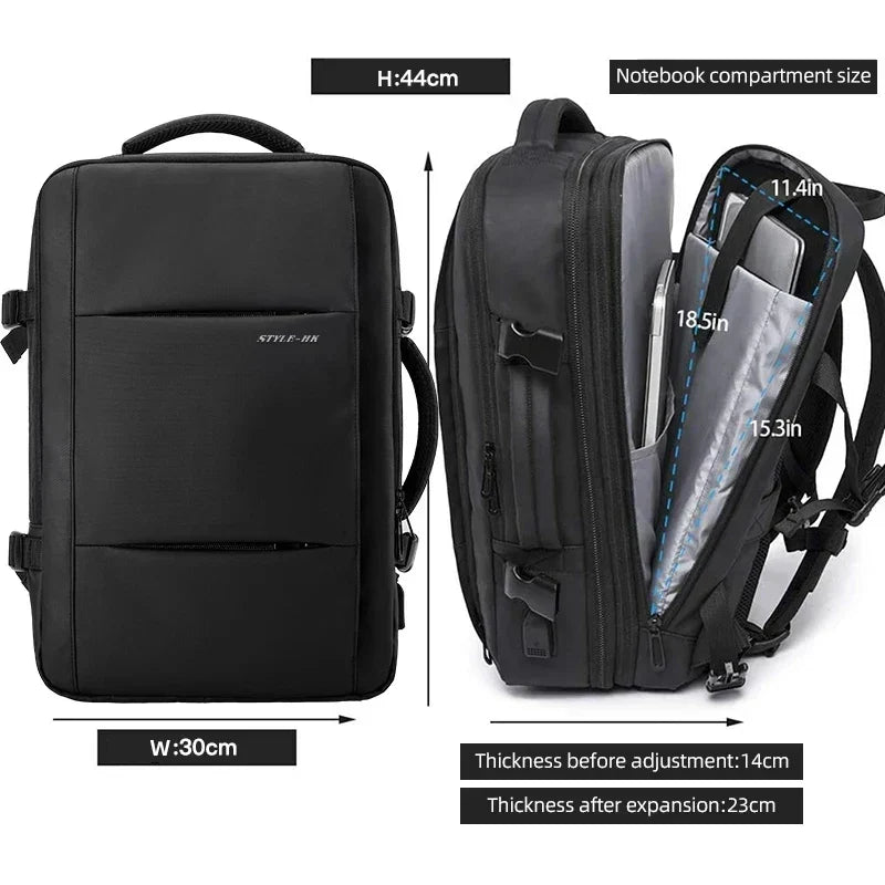 Business Backpack for Men Waterproof Anti-Theft 15.6” Laptop Backpack Casual Large Capacity Expandable Travel Bag Short Trip