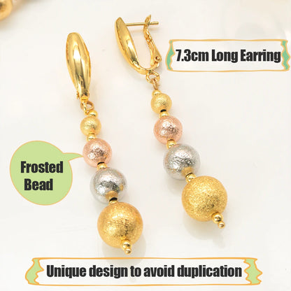 2025 New Multi Layer Women Jewelry Set Matte Frosting Texture Round Beads Necklace Set For Bridal Wedding Jewellwey Gift