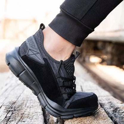 Work Sneakers Men Safety Shoes Construction Steel Toe Work Shoes  Lightweight Safety Boots Anti-Puncture Working Sneakers Kevlar