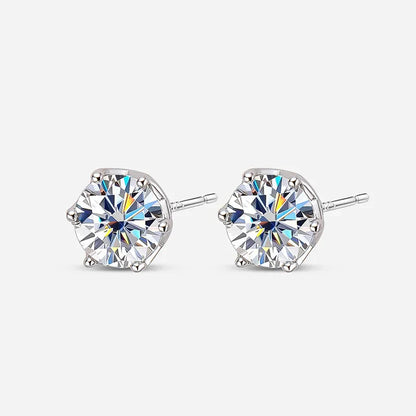 Real 1 CT D Color Moissanite Stud Earrings For Women Top Quality 925 Sterling Silver Sparkling Wedding Jewelry