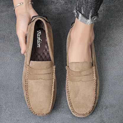 Fashion Lightweight Suede Men Casual Shoes Lazy Shoes Male Breathable Slip-on Mens Driving Shoes Comfortable Loafers Moccasins