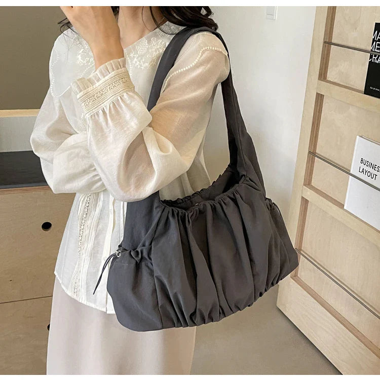 Hot Selling Fashion Nylon Pleated Women's Crossbody Bag 2026 New Casual Trend Versatile Large Capacity Tote Women's Shoulder Bag