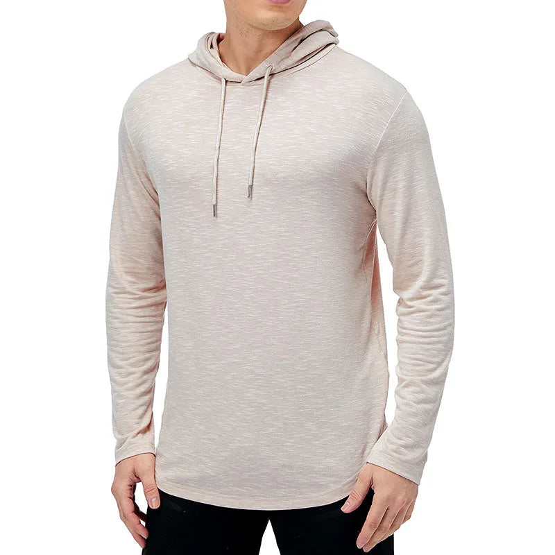 Men's Lightweight Athletic Hoodies Long Sleeve Workout Sport Hooded Shirt Casual Gym Running Jogger Shirt Pullover Sweatshirt