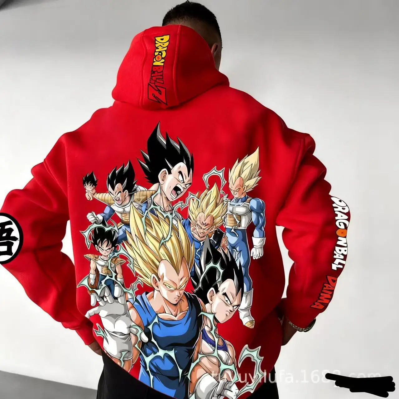 Men Anime Clothes Dragon Ball Z Hoodie Goku Saiyan Loose Fit Big Size 5XL 6XL Casual Streetwear