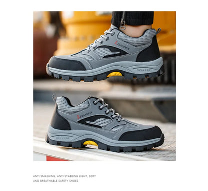 Men's Tactical Safety Shoes Breathable Steel Toe Puncture Resistant Work Shoes Wear-Resistant Protective Footwear