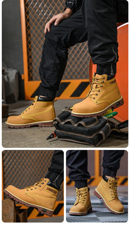 Four Season Labor Protection Shoes Anti Smashing Anti Piercing Steel ToeCap Anti Slip SafetyShoesWear-resistant Protective Shoes