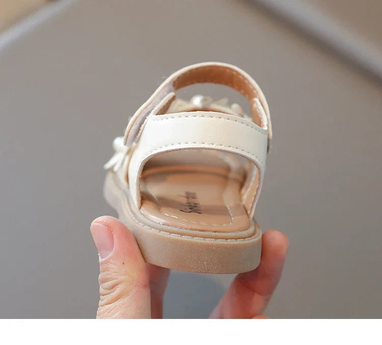 Little Girl's Shoes Bowknot New Summer Girls' Open-toe Sandals Princess Style, Beach Shoes, Soft Sole, Non-slip and Comfortable