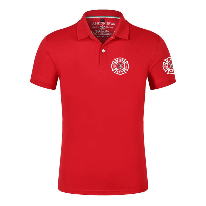 Firefighter Rescue Team Printing Fashion 2023 New Men's Summer Solid Color Short Sleeves Comfortable T-Shirts Polo Shirt Tops