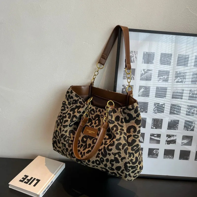Best Selling Women's Bag, Retro Leopard Print Single Armpit Shoulder Bag, Large Capacity Tote Bag, Daily Handbag Women Shopping