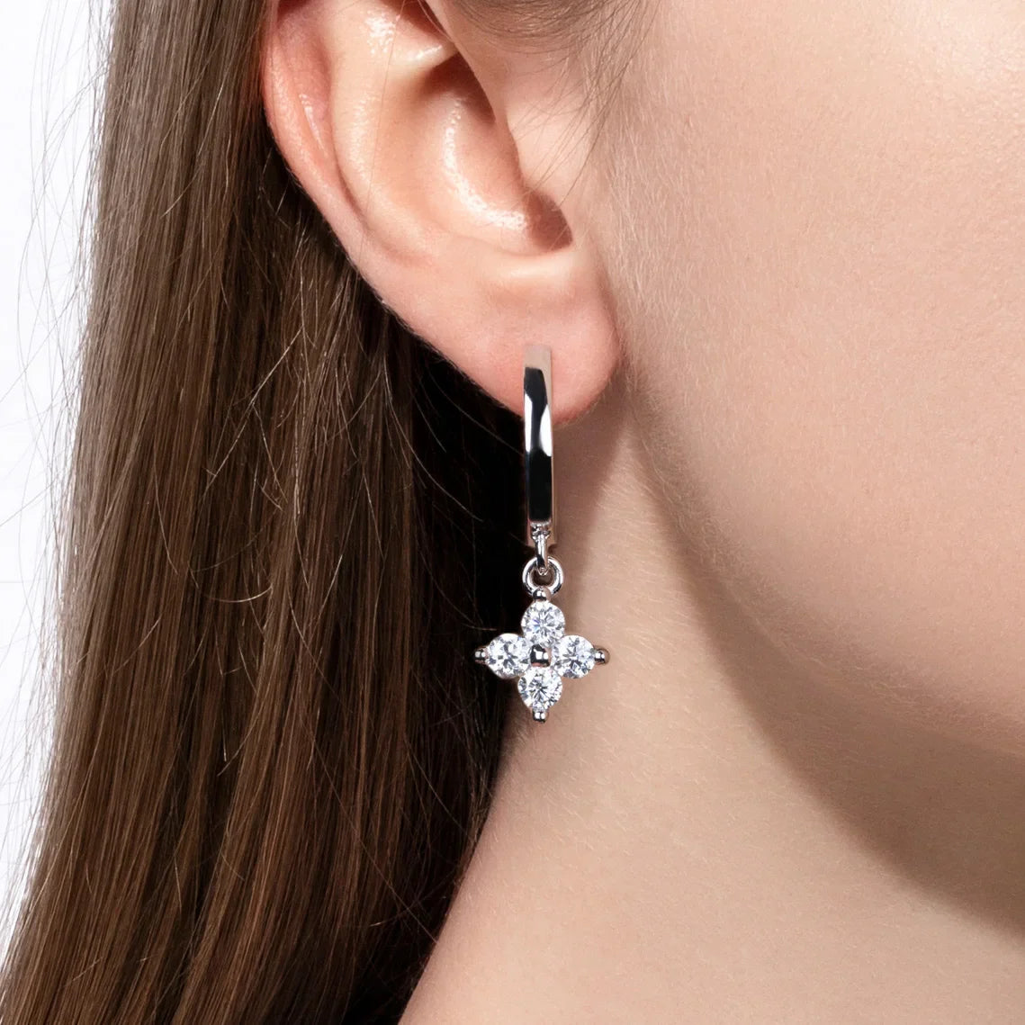 3mm Moissanite Hoop Women's Earrings Huggies  925 Sterling Silver Lab Created Diamond Drop Earrings Jewelry Wholesale