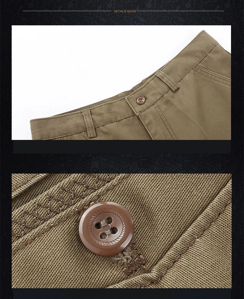 Men's 100% Cotton Summer Autumn Casual Pants Fashion Solid Black Khaki Gentle Thicken Trousers Brand Smart Suit Pant GOZBKF