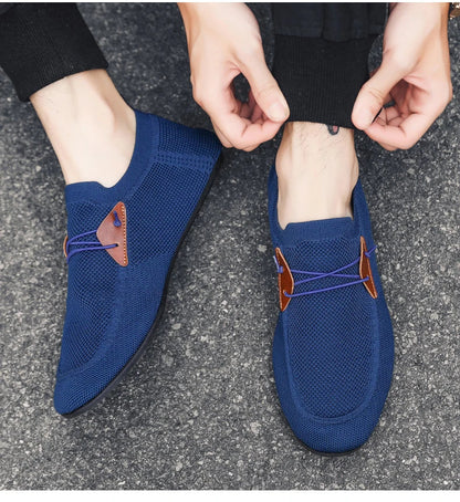 Mesh Loafers Men Driving Moccasins Thin Bottom Flats Walking Shoes Breathable Non Slip Casual Loafers Slip on Mens Shoes