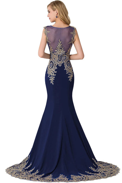 Vestidos de Baile Sereia de Renda Transparente, Luxuosos Apliques, Bordados, Missangas, Vestidos de Noite Ilusão, Vestido de Festa Longo