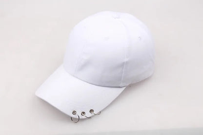 Hip Hop Women's Baseball Cap With Ring Circle Snapback Hats For Men Women Unisex Dad Hat Adjustable Kpop Korean Style Gorra