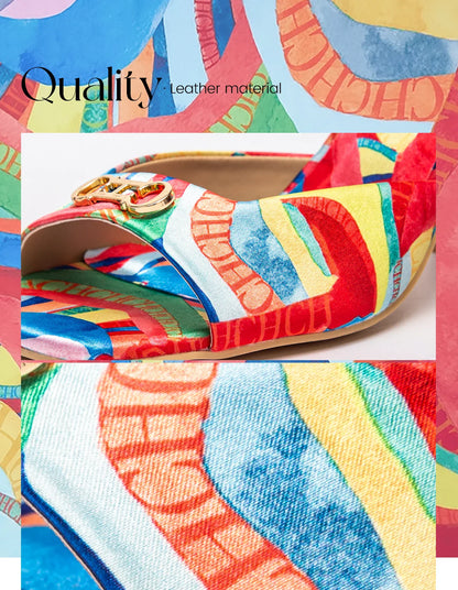 Woman shoes Thick Heel Sandals Square Open Toe Sliding Sandals students