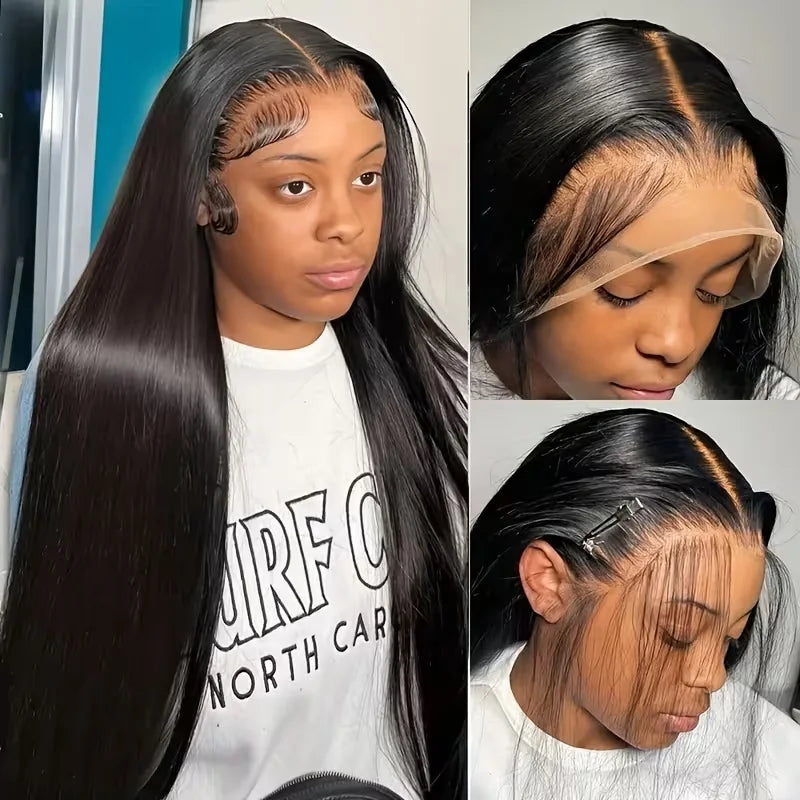13x6 Hd Lace Frontal Wig Straight Human Hair Wigs Natural Color 200 Density 30 Inch Pre plucked 13x4 Transparent Lace Front Wigs