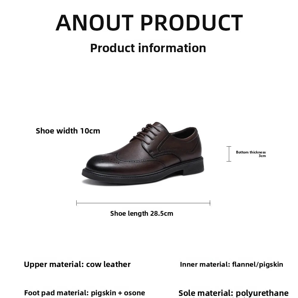 Golden Camel Men's Derby Shoes 2026 Business Casual Soft Sole Leather Shoes Brand Design Soft Soles Non-slip Velvet Warm Loafers